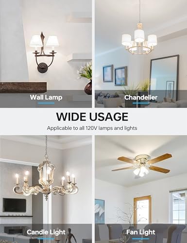 KINDEEP Dimmable Candelabra LED Bulbs 6 Pack
