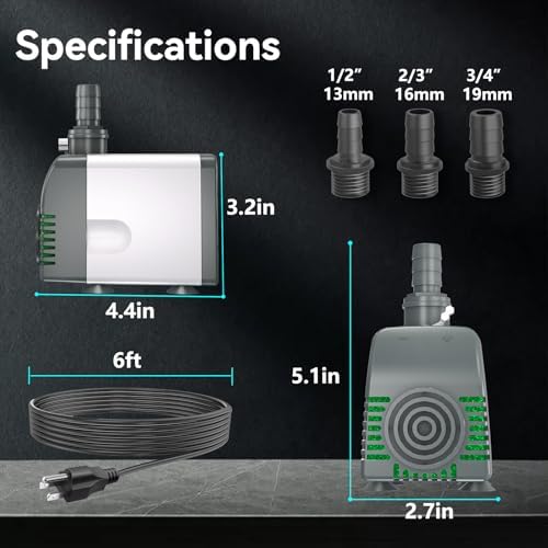 880GPH Submersible Pump with High Lift and Overheat Protection