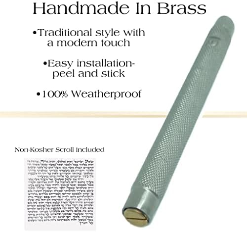 AS Brass Mezuzah Case With Scroll 6 Inches