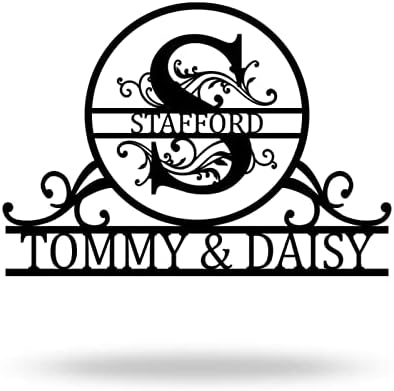 Custom Metal Sign - Personalized Last Name Monogram Wall Decor