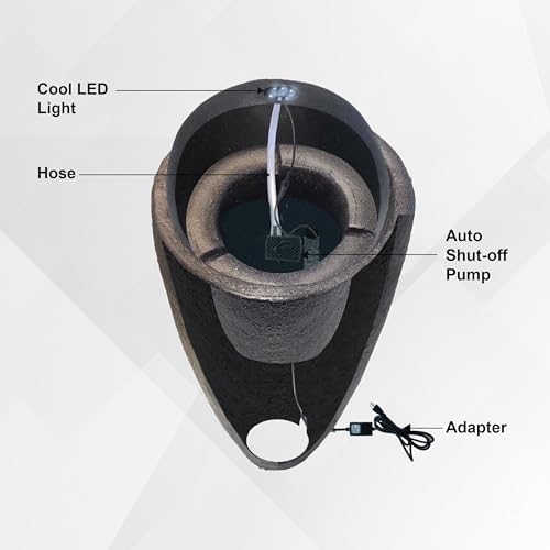 XBrand 2598 Inch Round Stone Water Fountain with LED Lights