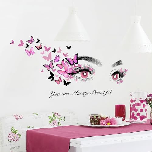 Beautiful Eyelash Butterfly Wall Stickers for Bedroom Decor