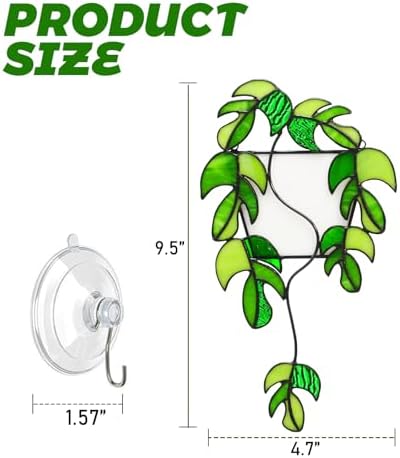 Monstera Stained Glass Window Hanging Plant Suncatcher