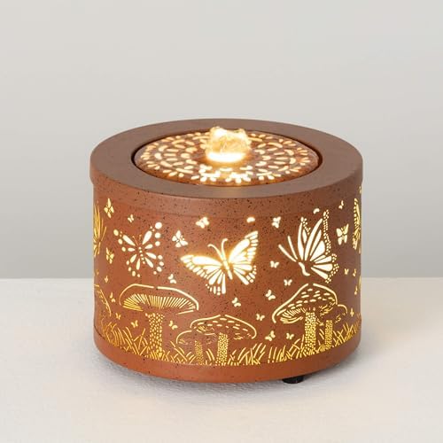 Sullivans Copper Butterfly Mushroom Tabletop Fountain