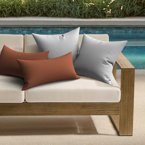 Metliv Red 12x20 Inch Waterproof Lumbar Pillow Cover for Outdoor Furniture