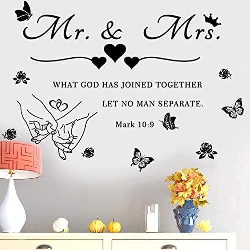 Mr and Mrs Wall Decals Romantic Wedding Sayings Art Lettering Sticker
