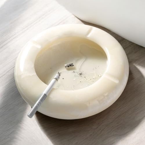 Koville Natural Marble Ashtray Unique Round Design