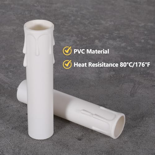 6 Piece White Candle Socket Covers for Chandeliers
