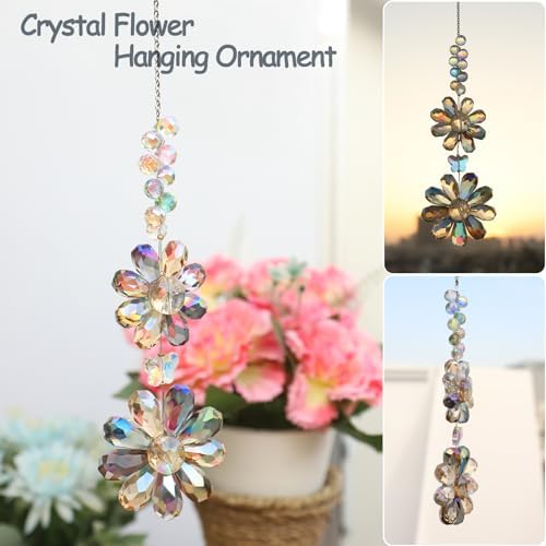 Crystal Flower Suncatcher Hanging Decor Rainbow Maker