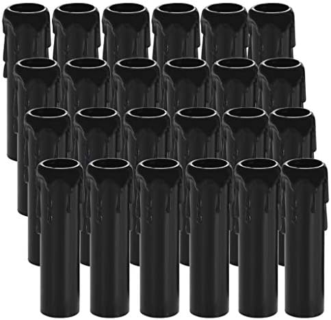 Skelang 24 Pcs 4 Inch Tall Candle Socket Covers Black