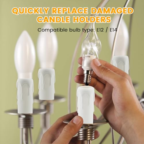 4 Inch Drip Candle Socket Covers 12 Pcs Chandelier Base Sleeves