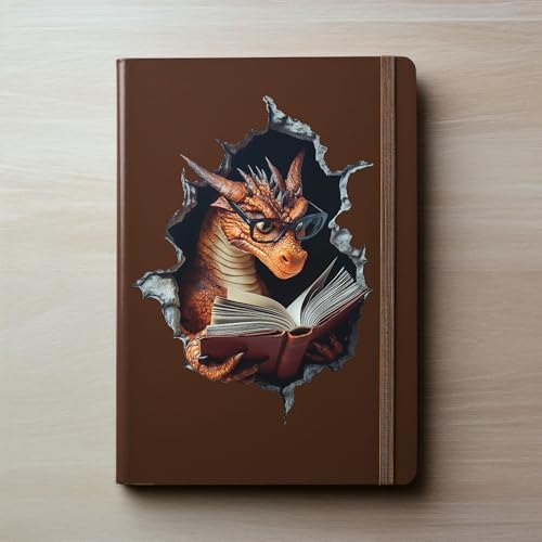 Dragon Reading Wall Decal 44W x 6H Inches