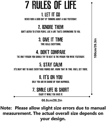 Sinekong 7 Rules of Life Vinyl Wall Stickers