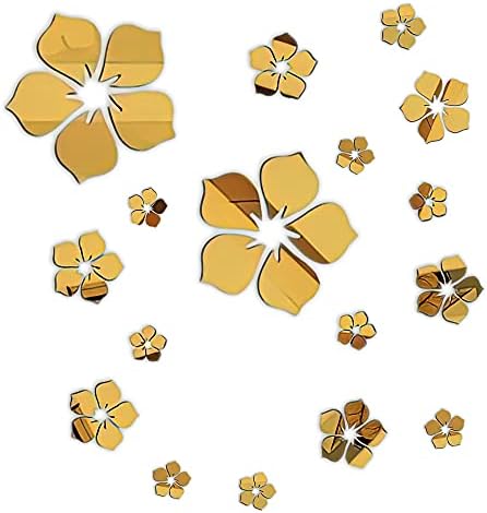 Philbinden Gold 3D Flower Mirror Wall Decor