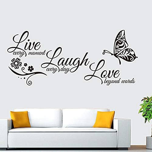 Live Love Laugh Wall Sticker Set Family Inspirational Decals 18x39 Black