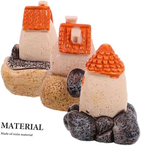 Cabilock 6pcs Mini Resin Fairy House Garden Decor