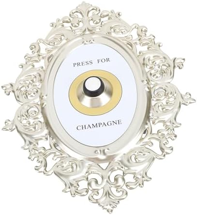 Dioche Champagne Bottle Doorbell Button Decorative Metal Wall Ring