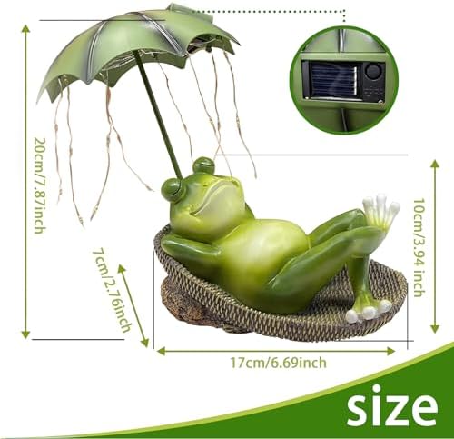 Solar Frog Garden Statue Outdoor Decor