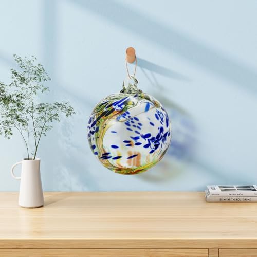Kunjocy 6 Inch Hanging Glass Gazing Ball Decor