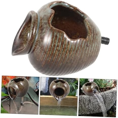 TOYANDONA Compact Ceramic Spitter Fountain for Garden Decor