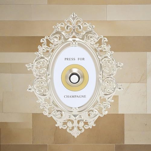 Dioche Champagne Bottle Doorbell Button Decorative Metal Wall Ring