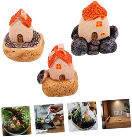 Cabilock 6pcs Mini Resin Fairy House Garden Decor
