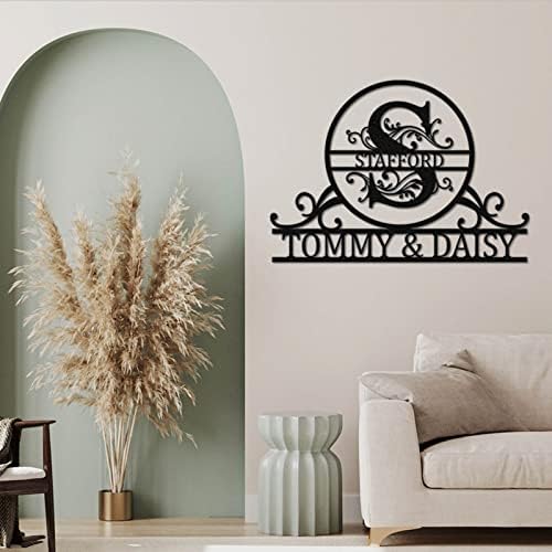 Custom Metal Sign - Personalized Last Name Monogram Wall Decor
