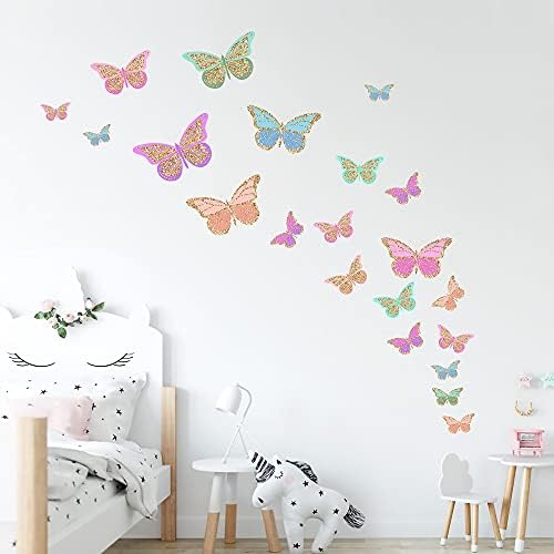 Glow Butterfly Wall Decor Stickers 58Pcs