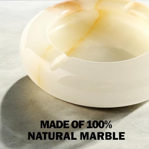 Koville Natural Marble Ashtray Unique Round Design