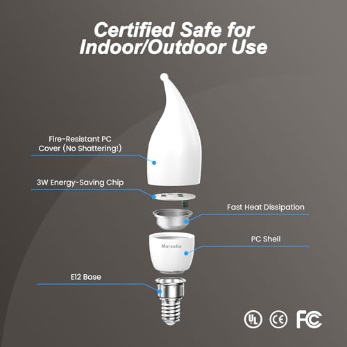 Morsatie Flame LED Bulbs 3 Mode Flickering 6 Pack