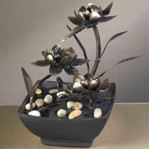 Jeco Cadono Metal Flower Tabletop Fountain 1