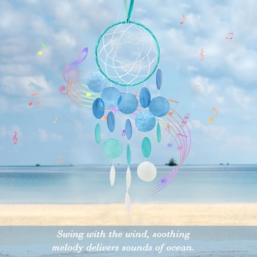 Pretty Jolly Blue Full Moon Woven Wind Chime Dreamcatcher