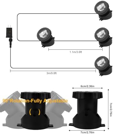CREPOW RGB Pond Lights Set of 4 IP68 Waterproof LED Submersible Fountain Lights