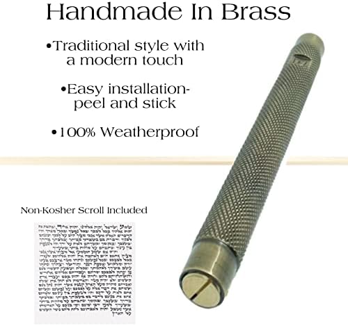 AS Brass Mezuzah Case With Scroll 6 Inches 1