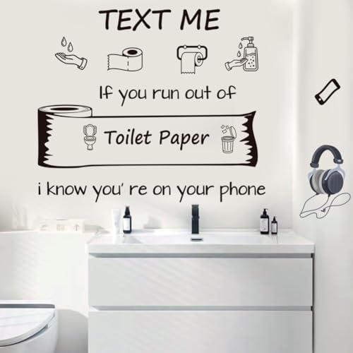 Bathroom Wall Decals Funny Quote Toilet Paper Art Vinyl Sticker