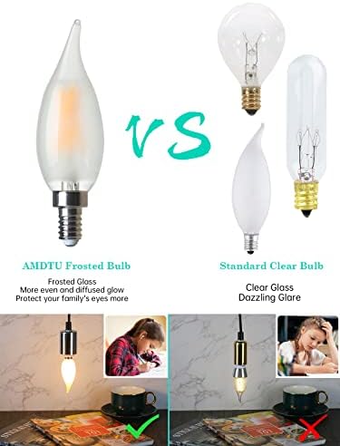 E12 60W Equivalent Frosted LED Candelabra Bulb Dimmable 2700K Soft White