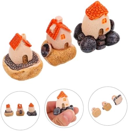 IMIKEYA 6pcs Miniature Resin House Decor for Fairy Gardens