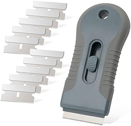 EHDIS Car Sticker Remover Glass Cooktop Razor Scraper with 10 Replacement Blades