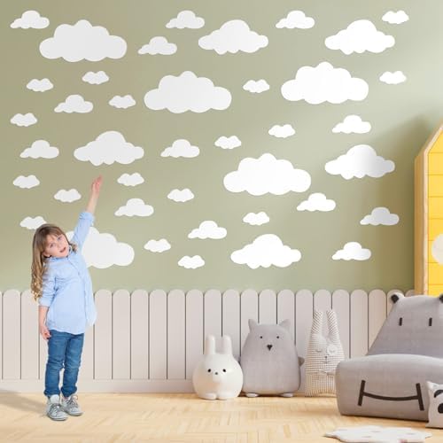 84pcs Big Clouds Wall Decals Removable Stickers