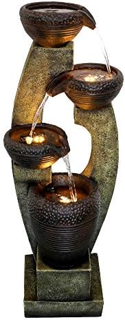 Naturefalls 40 H Modern Outdoor Fountain with LED Light