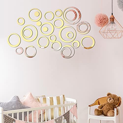 Outus 72 Piece Acrylic Circle Mirror Wall Sticker