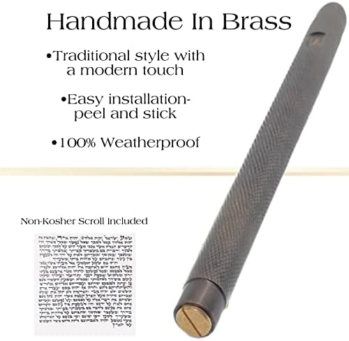 AS Brass Mezuzah Case With Scroll For Door 1