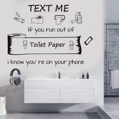 Bathroom Wall Decals Funny Quote Toilet Paper Art Vinyl Sticker