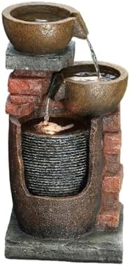 5 Tiered Polyresin Water Fountain for Patio and Garden