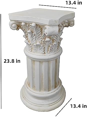 White Magnesium Oxide Athena Corinthian Column with Stand Base