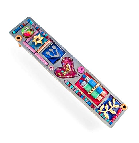 Seeka Colorful Heart Torah Mezuzah - M0633