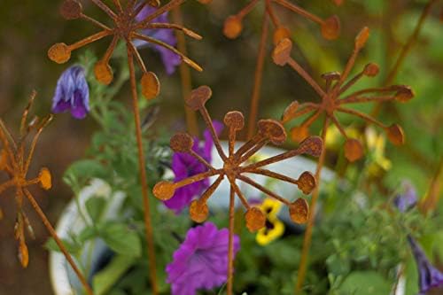 Rusty Metal Flowers Garden Art 9-Piece Set