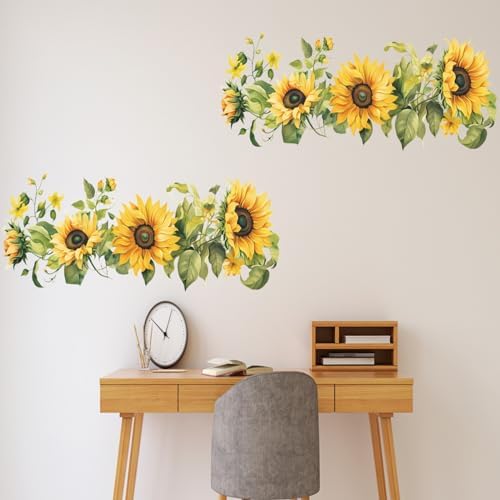 Small Fresh Sunflower Wall Decal for Chic Room Decor