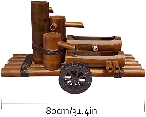 Yellow Bamboo Fountain for Garden Decor 80cm