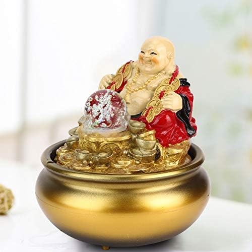 CHICIRIS Tabletop Waterfall Fountain Gold for Home Office